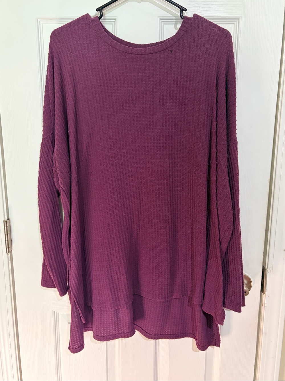 Zenana Outfitters Plum Waffle Knit Long Sleeve Top